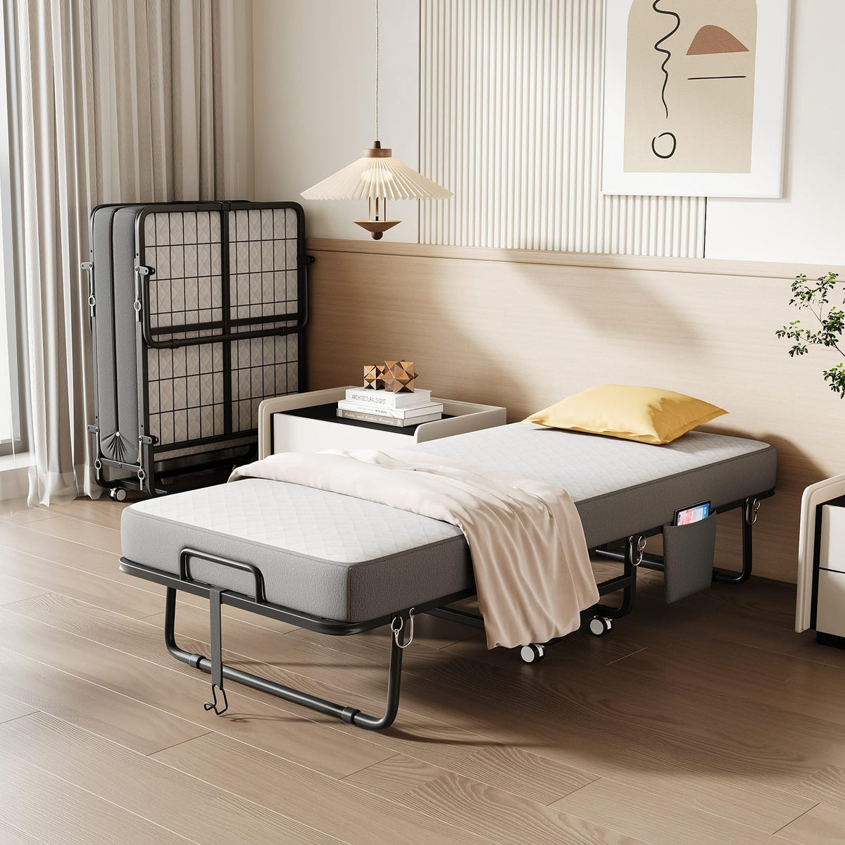 Folding Bed with Memory Foam Mattress J83768
