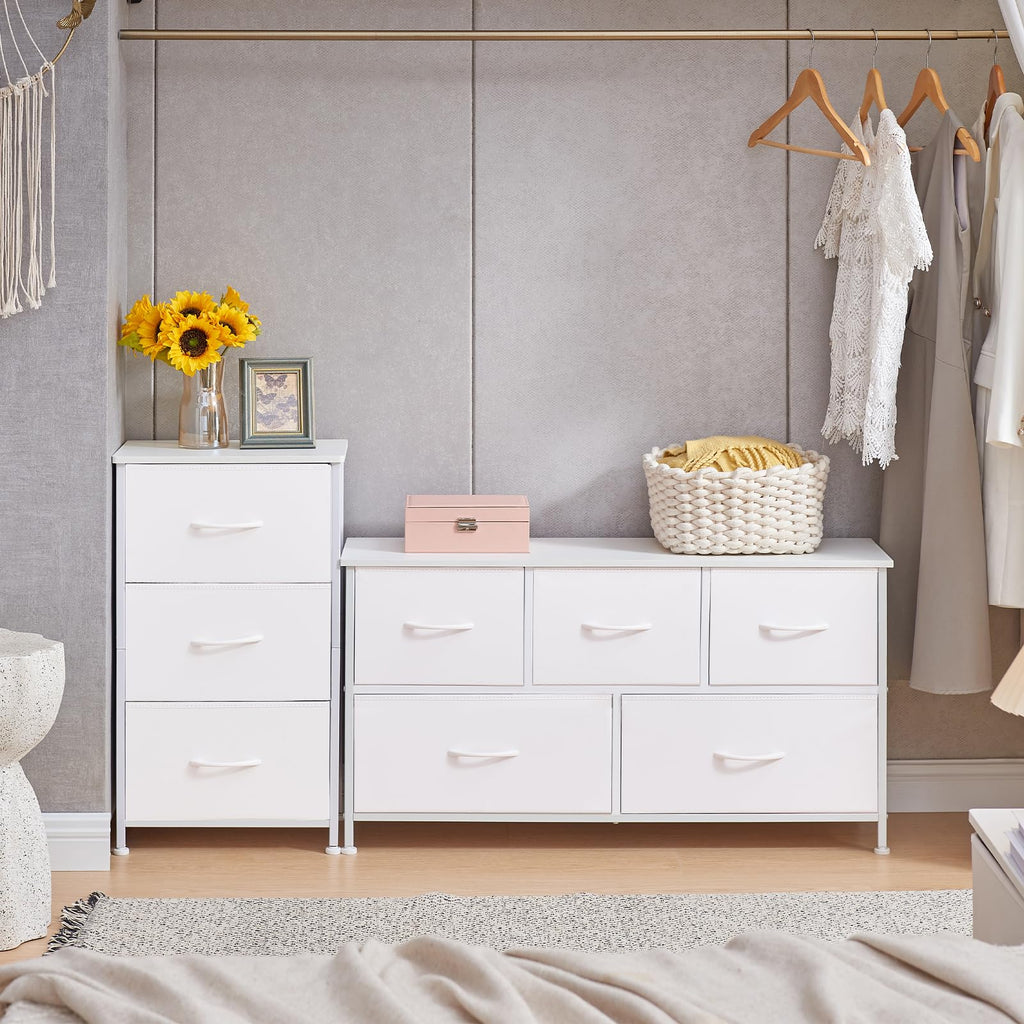 White 3 Drawer Dresser C90805