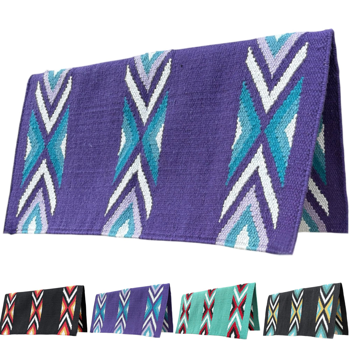 New Zealand Wool Handwoven Horse Saddle Blanket 36x34 Inches D856502