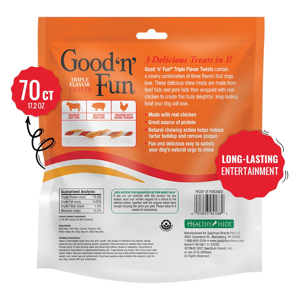 Long-Lasting Dog Treat with Real Protein, 70 Count I31530