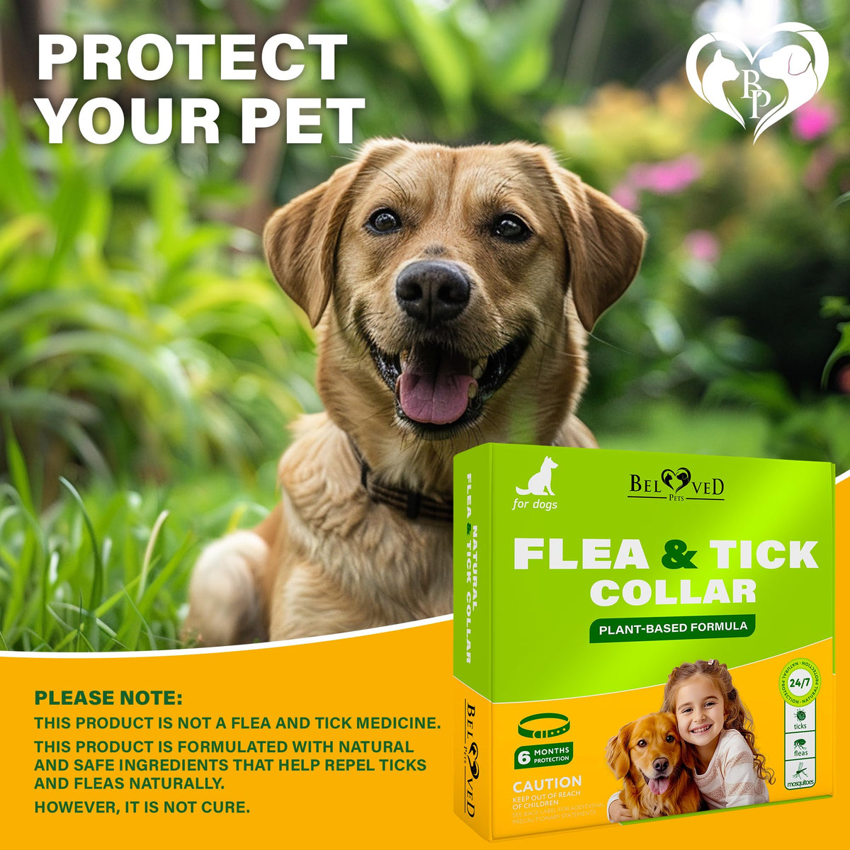 Natural Flea & Tick Collar for Dogs V192