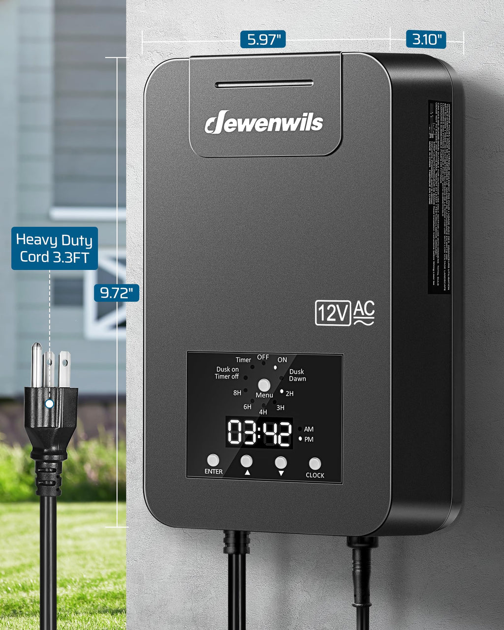 200W Low Voltage Transformer with Photocell Sensor & Timer S7893