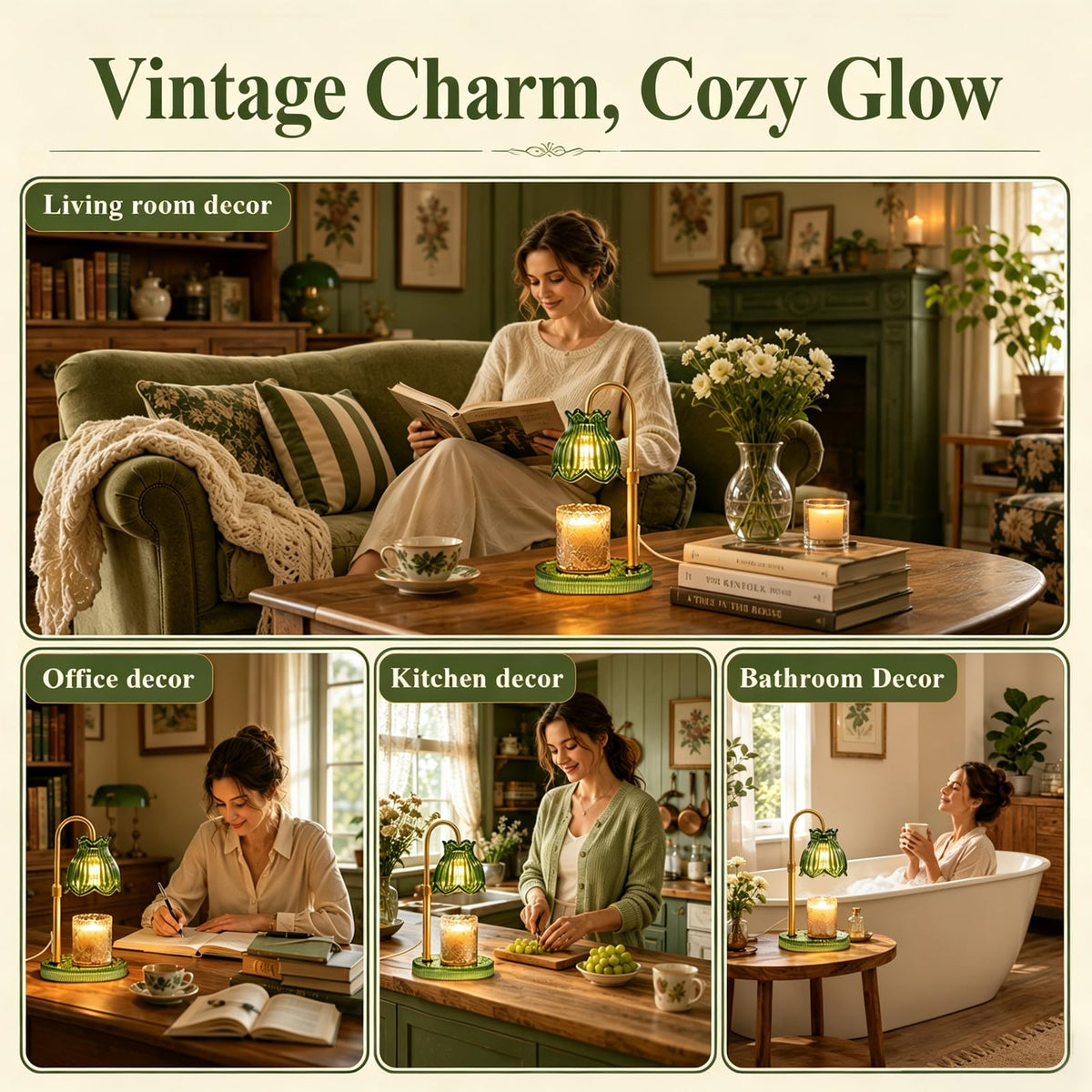 Candle Warmer Lamp with Timer Dimmer F961056