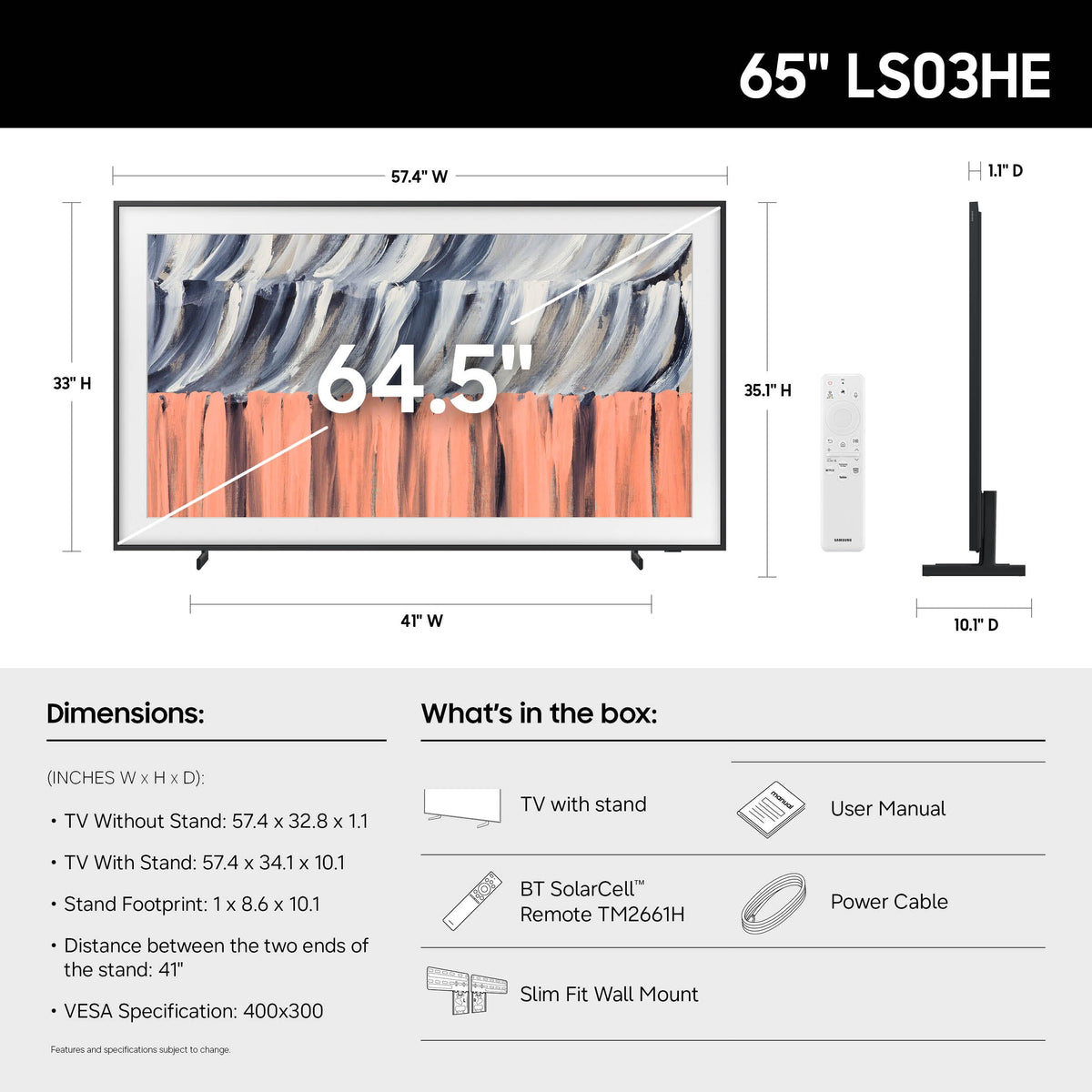 65-Inch Glare Free QLED Smart TV with Wall Mount X8748