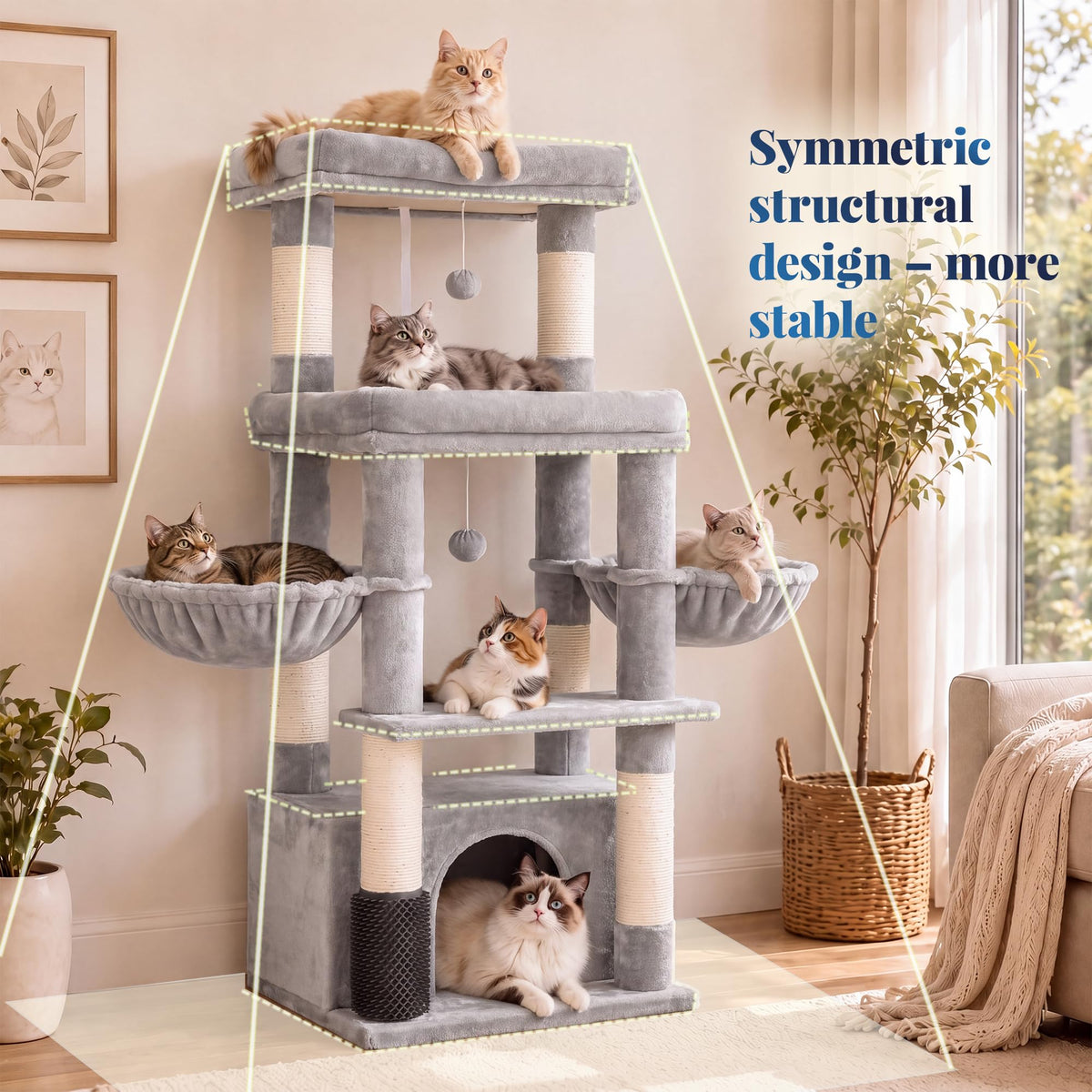 Cat Tree Tower with Extra Large Platform H626295