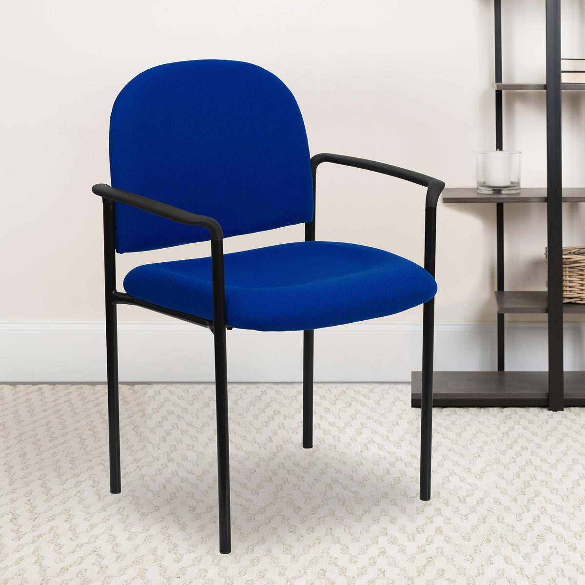 Navy Fabric Stackable Steel Side Chair W633