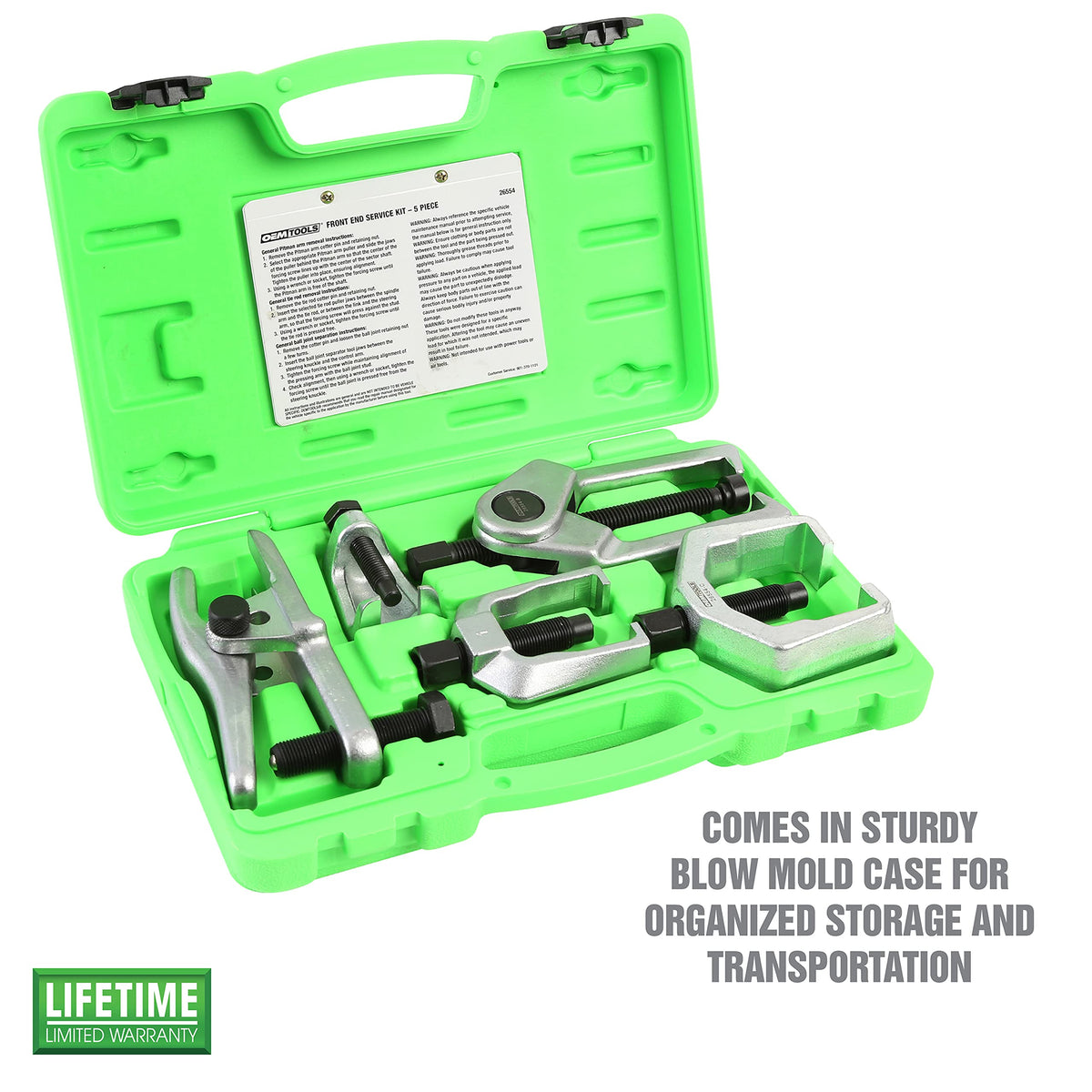 5-Pc Pitman Arm Puller & Ball Joint Separator with Case B132456