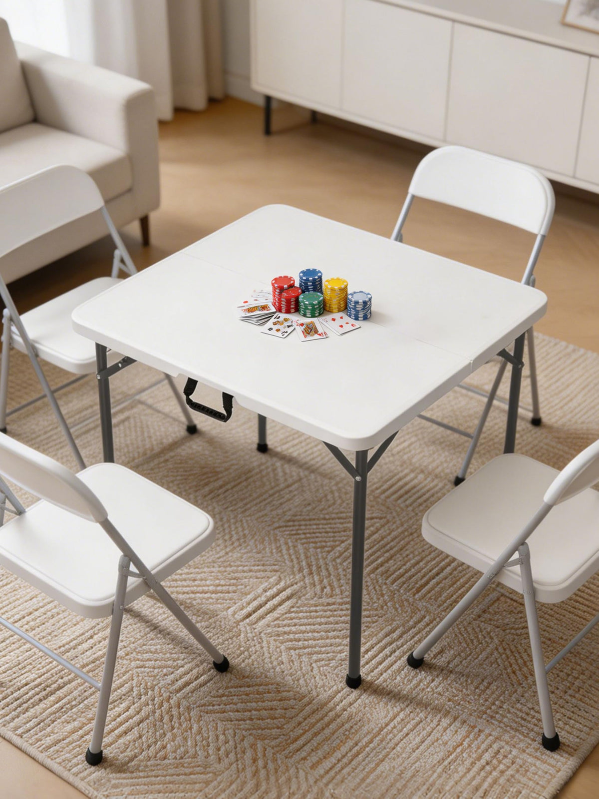 34" White Folding Card Table X1336