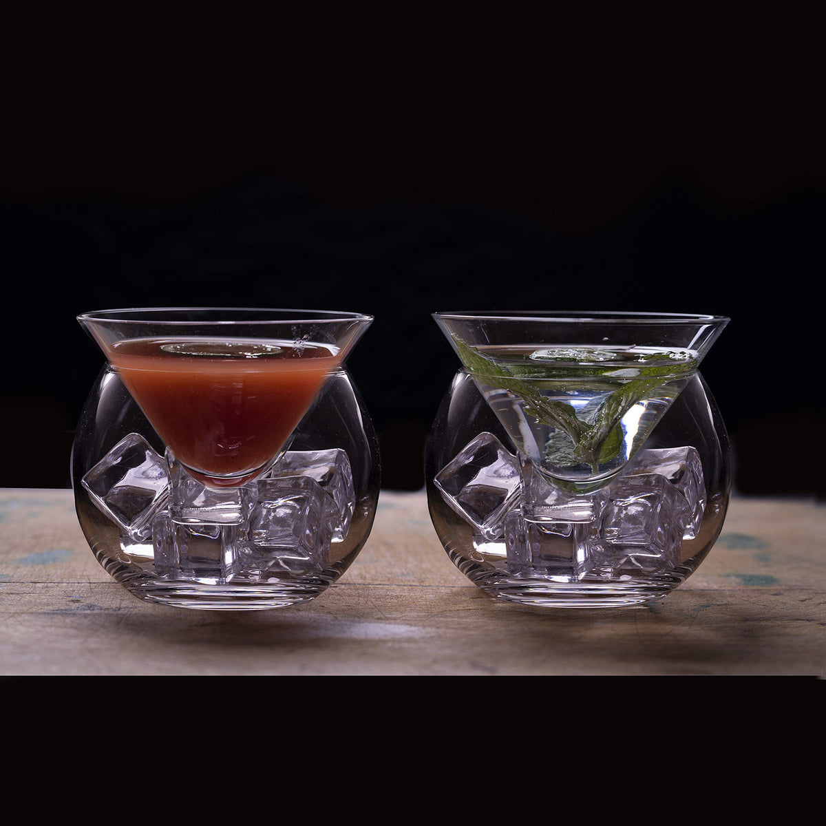 Stemless Martini Glasses with Chiller V59720