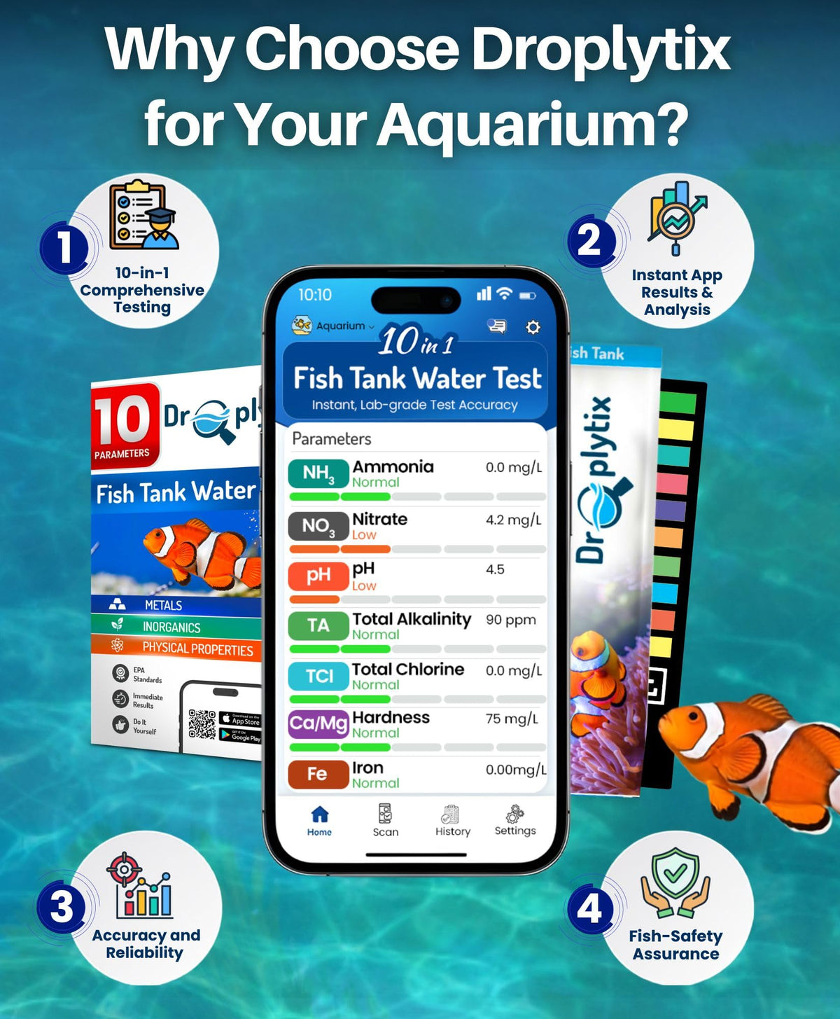 App-Enabled 10-in-1 Aquarium Water Test Kit C76257