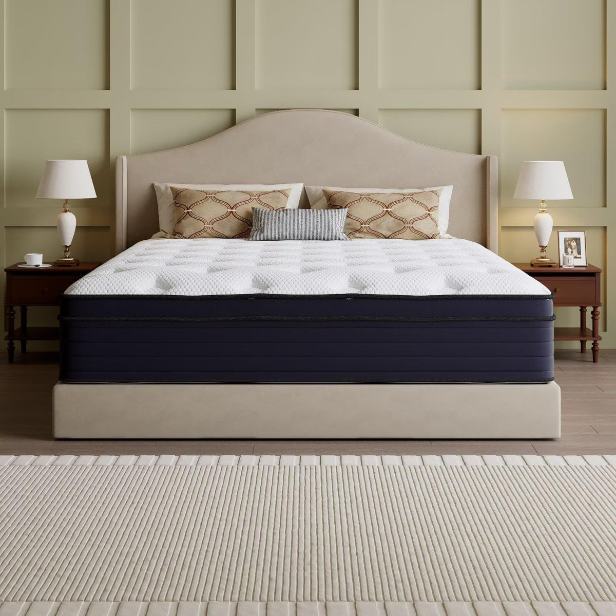 14 Inch Hybrid Green Tea Cooling Gel Memory Foam Mattress Y534