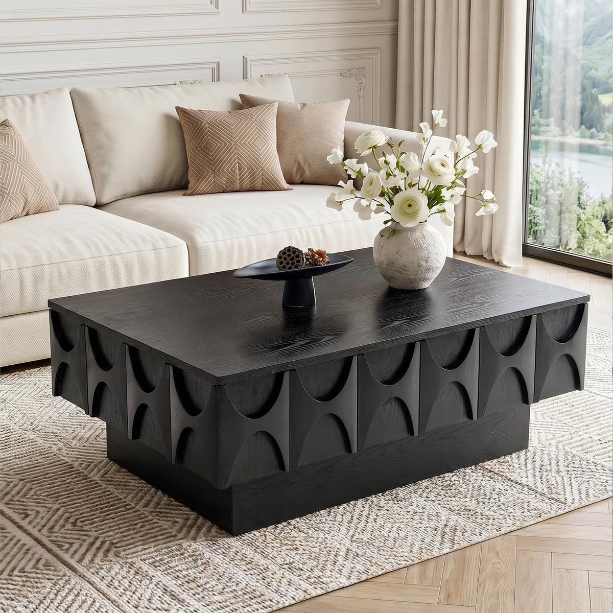 Black Coffee Table with Hidden Storage V1773