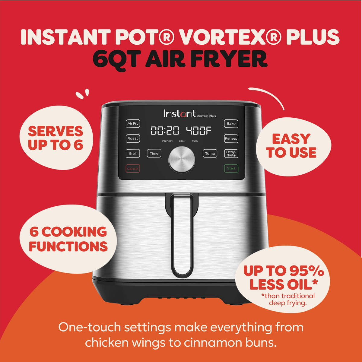 6-in-1 Stainless Steel Air Fryer Y403216