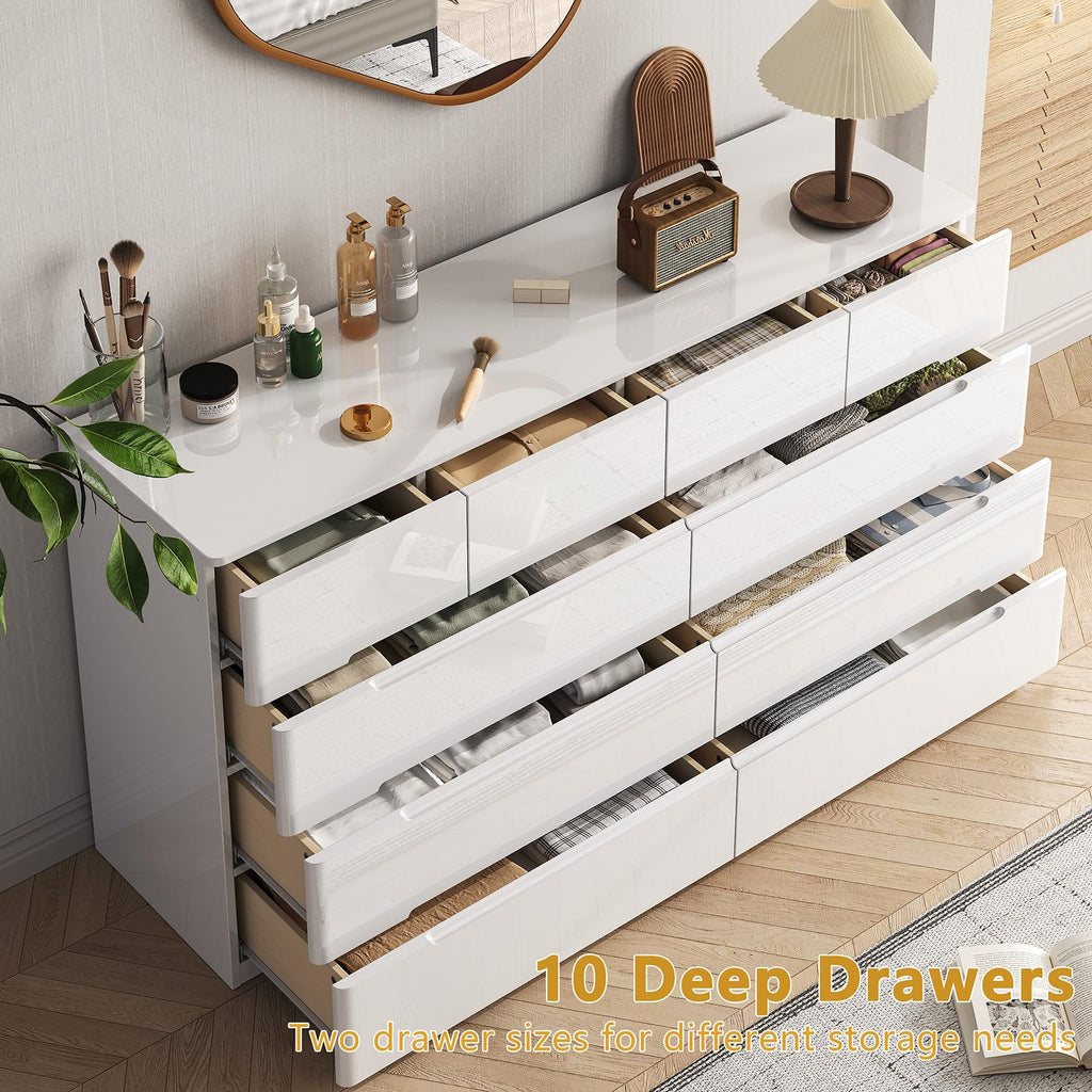 White 10 Drawer Dresser D641869