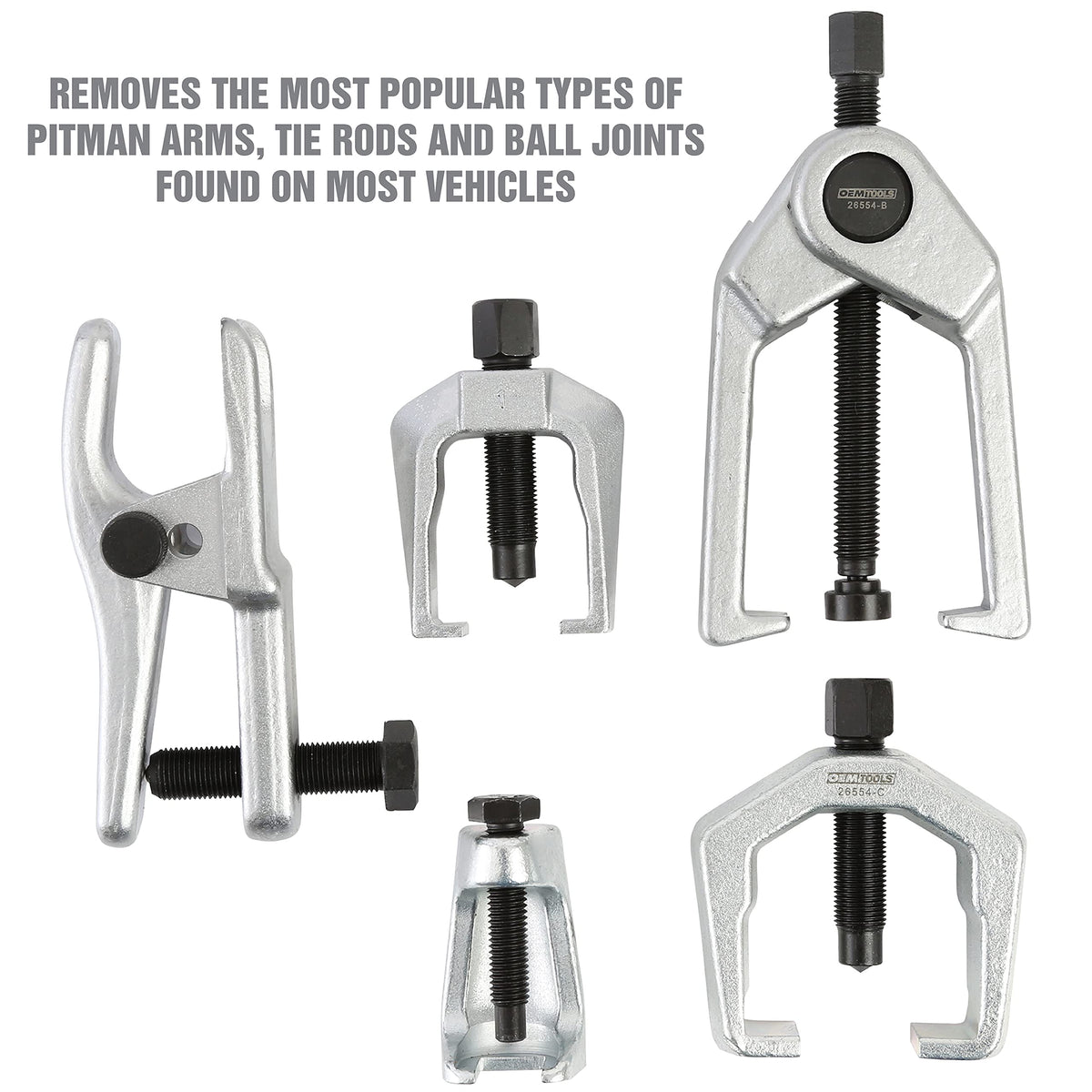 5-Pc Pitman Arm Puller & Ball Joint Separator with Case B132456