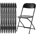 Black 10-Pack Folding Plastic Chair with Metal Frame M302836