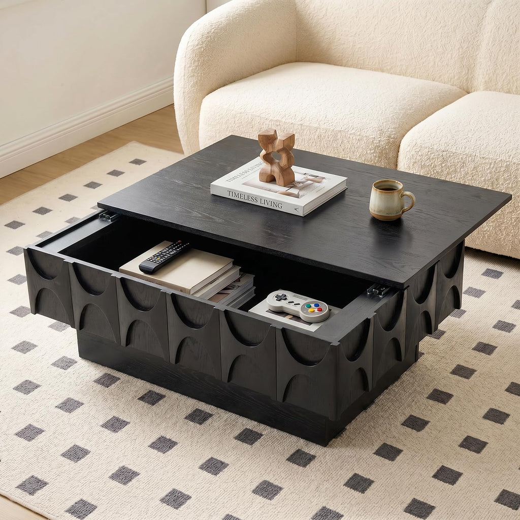 Black Coffee Table with Hidden Storage V1773