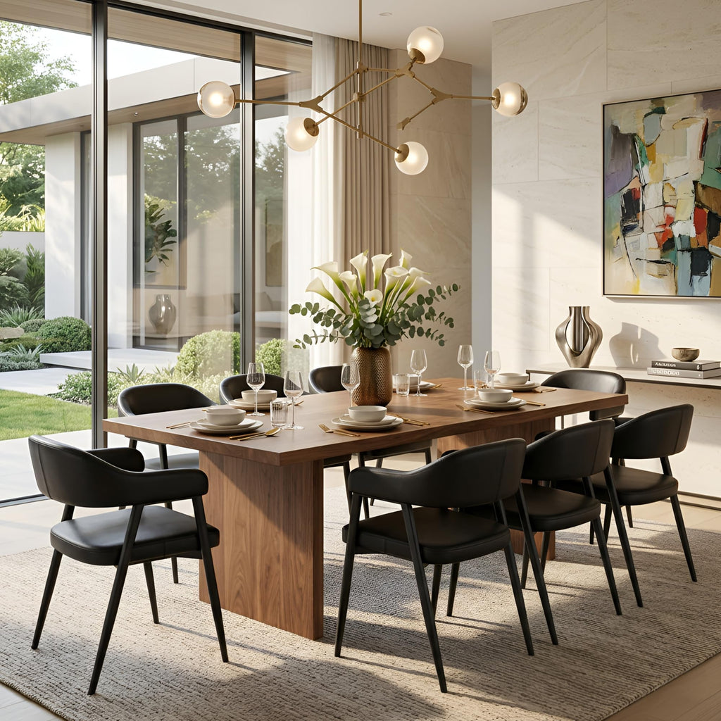 Black Faux Leather Dining Chairs Set of 6 R6710