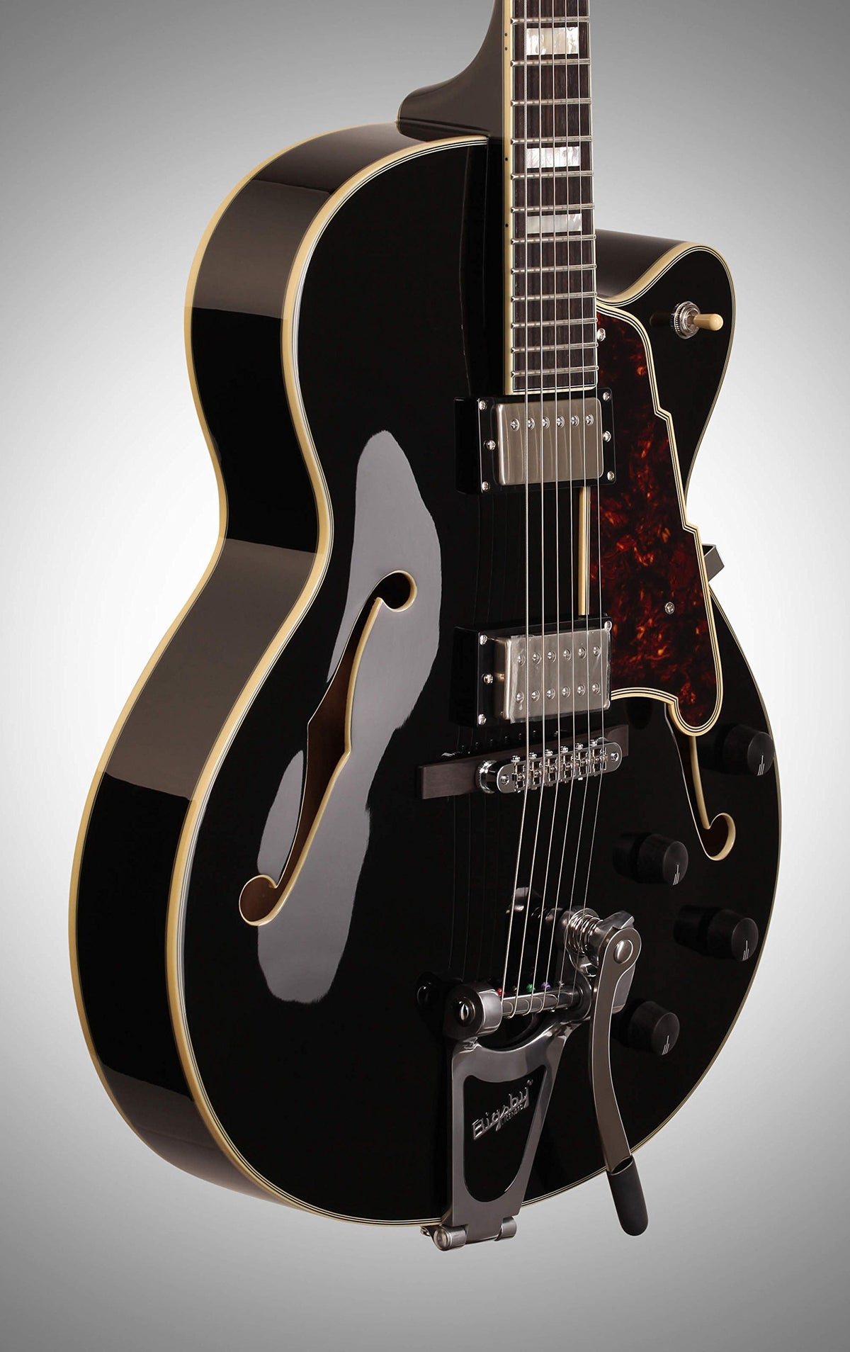 Black Archtop Hollowbody Electric Guitar H513