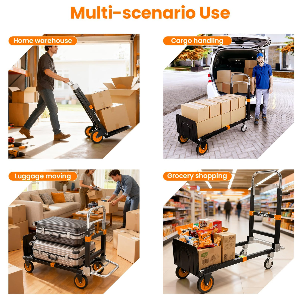 Folding Hand Truck Orange O330