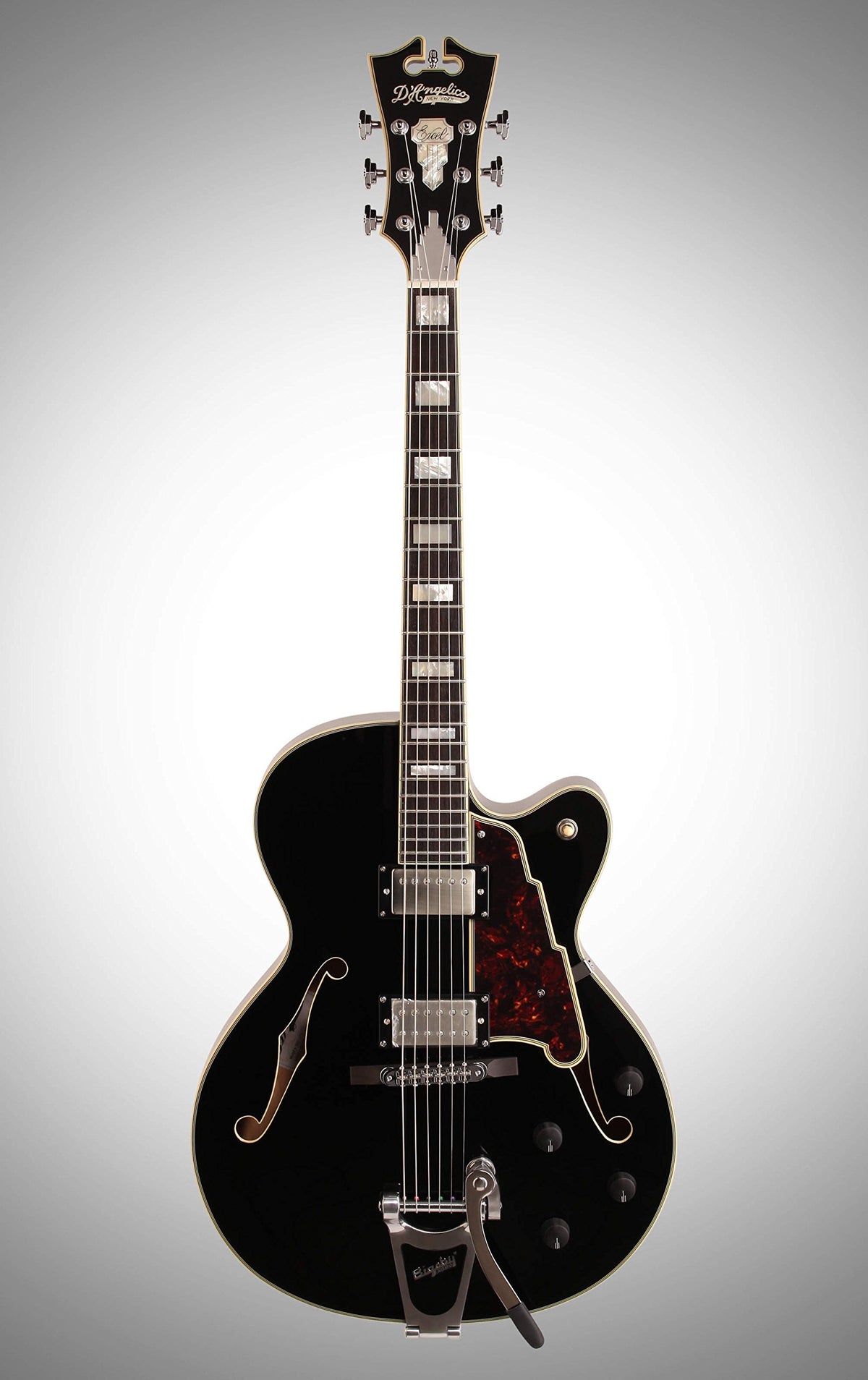 Black Archtop Hollowbody Electric Guitar H513