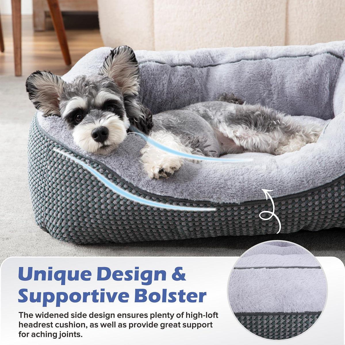 Medium Washable Orthopedic Dog Bed with Anti-Slip Bottom S82109