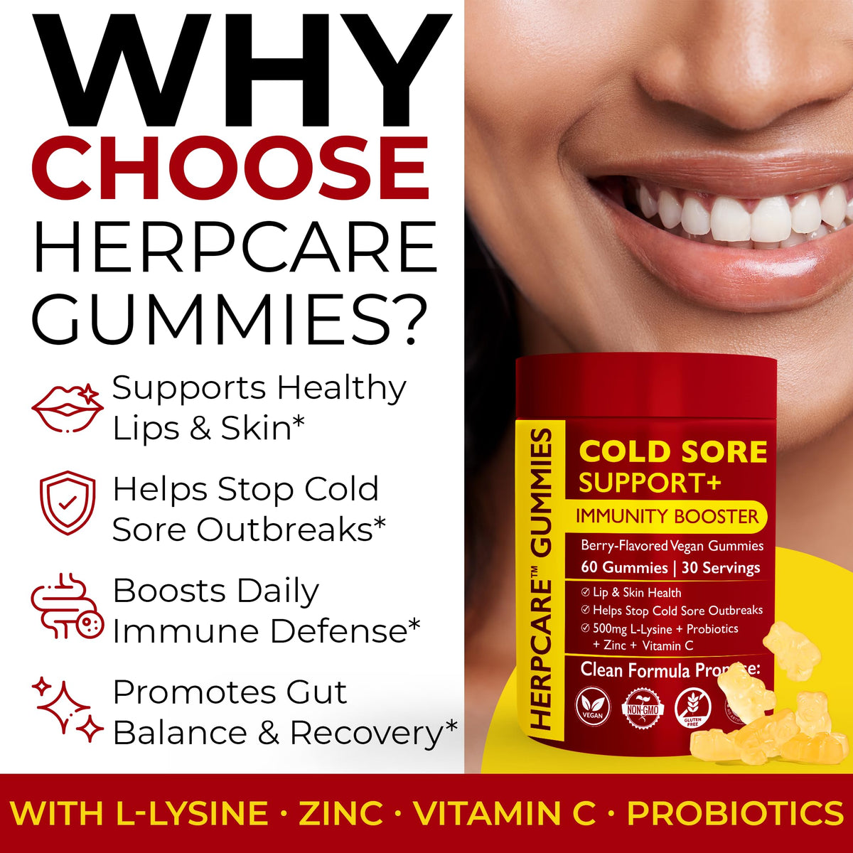 Cold Sore Treatment with L-Lysine, Zinc & Vitamin C E392