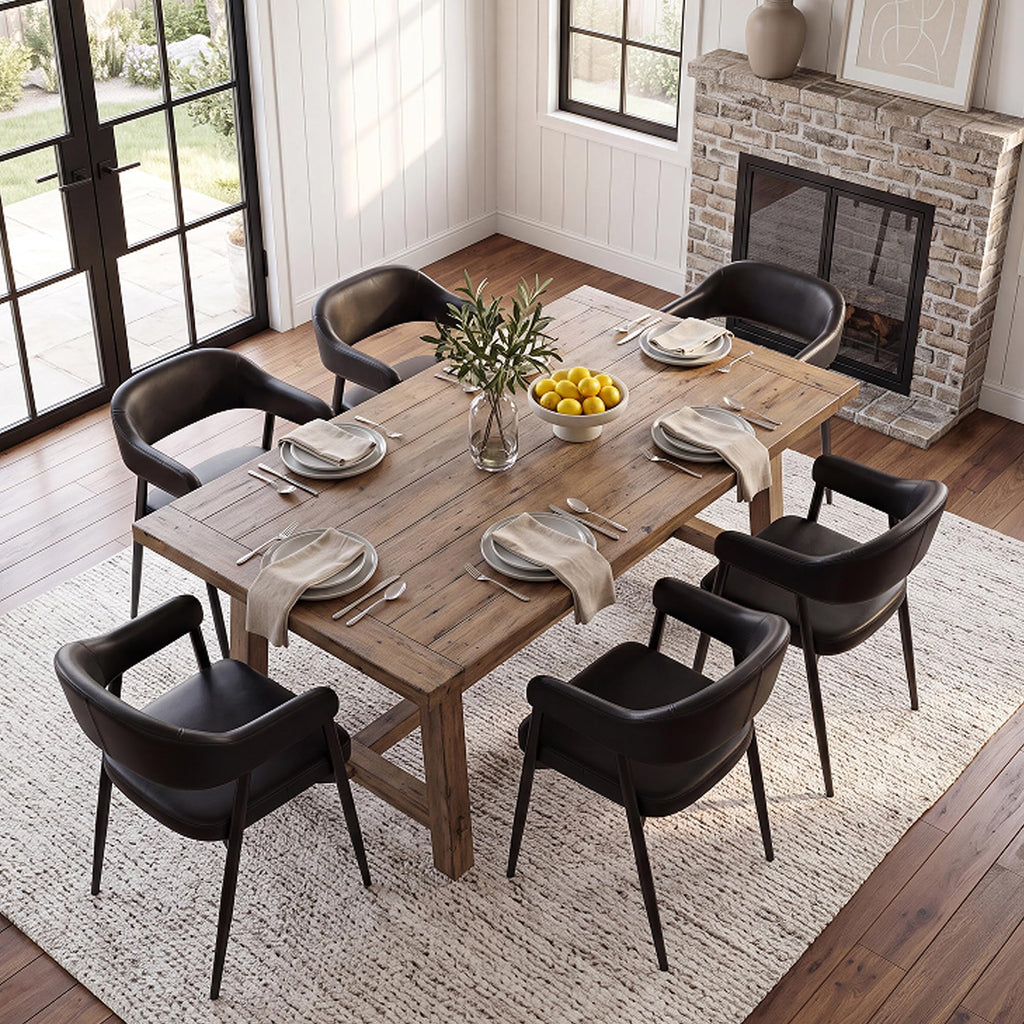 Black Faux Leather Dining Chairs Set of 6 R6710