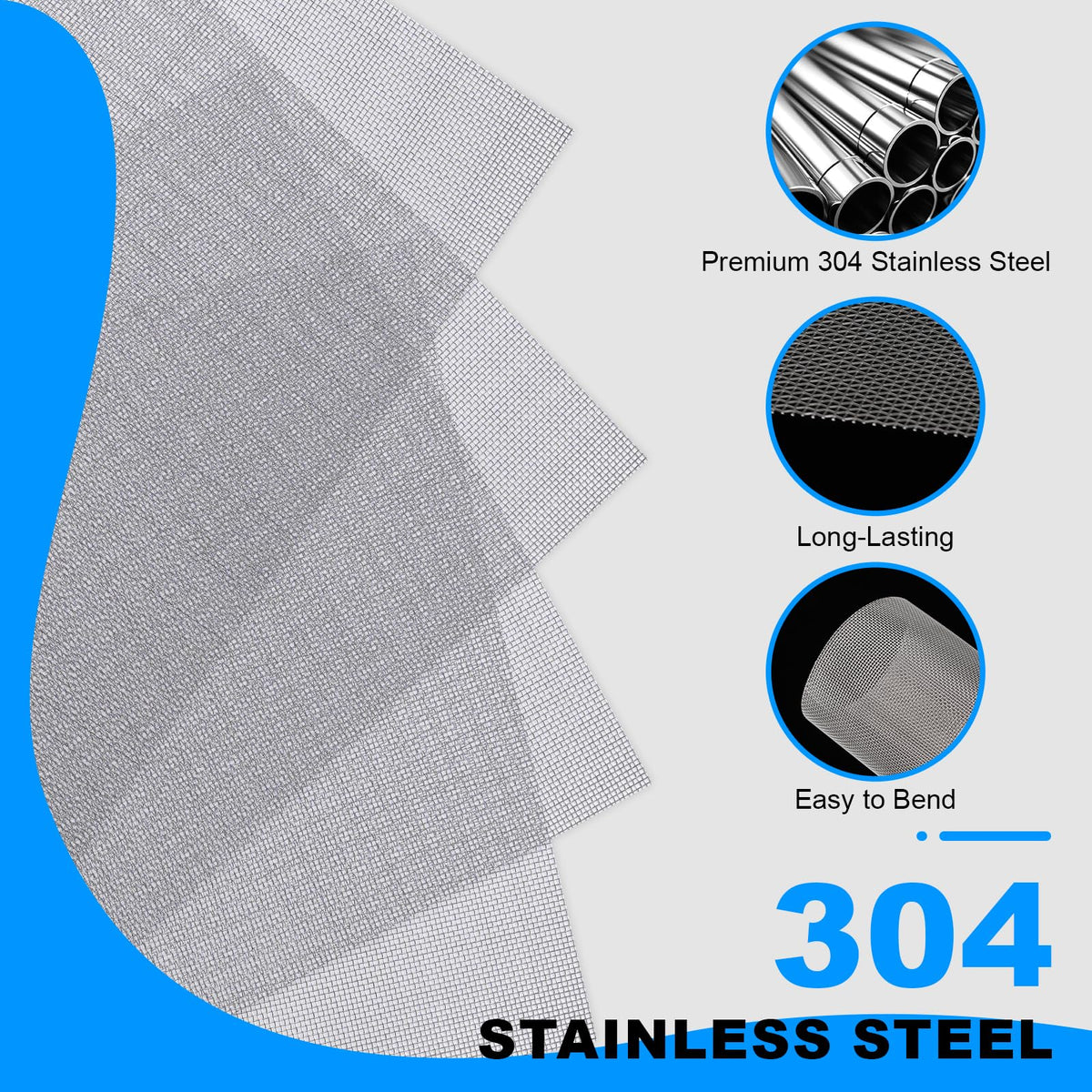 12×8 Inch 20 Mesh 304 Stainless Steel Wire Mesh Screen H64129