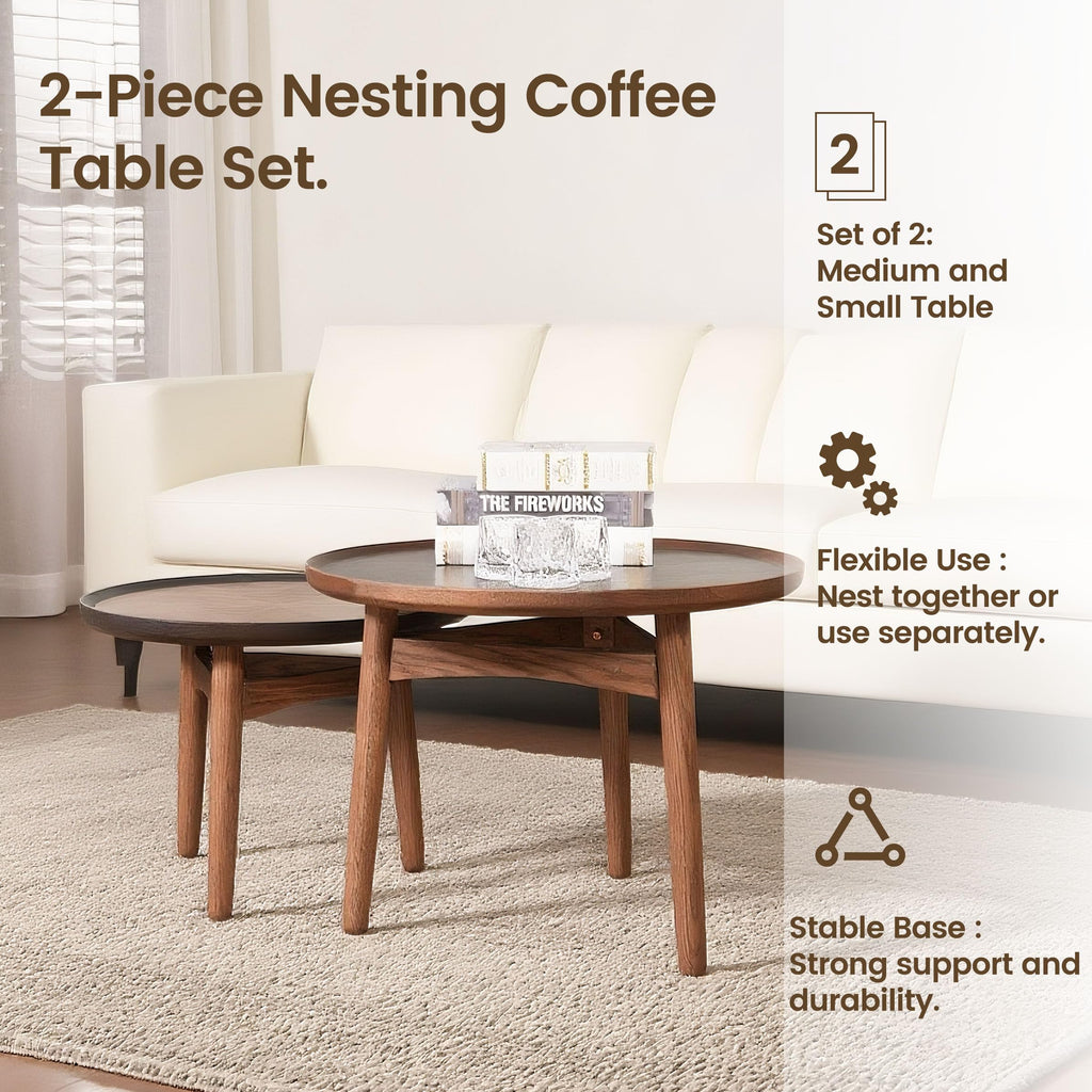 24 Round Solid Oak Coffee Table Q585