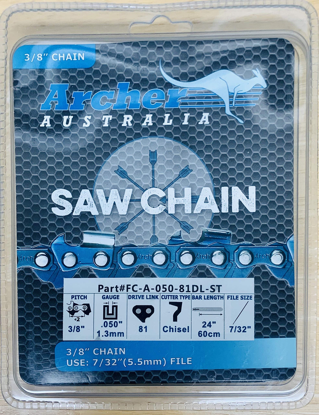 24" Chainsaw Chain 3/8" .050 81DL Chisel Skip Tooth V136663
