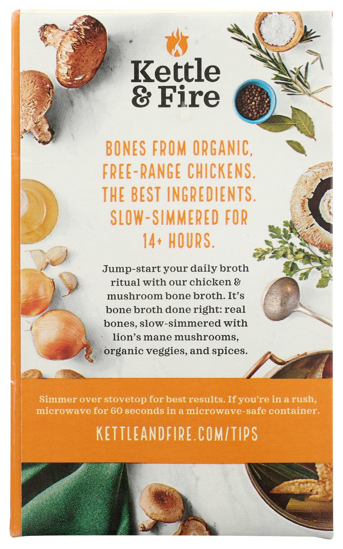 Mushroom Chicken Bone Broth 10g Protein Gluten Free 16.9 Oz Pack of 6 S57745